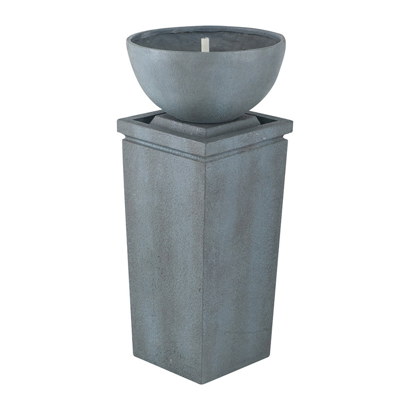 Duponta Handcrafted Outdoor Floor Fountain, 35.4" H x 16.3" W x 16.3" D