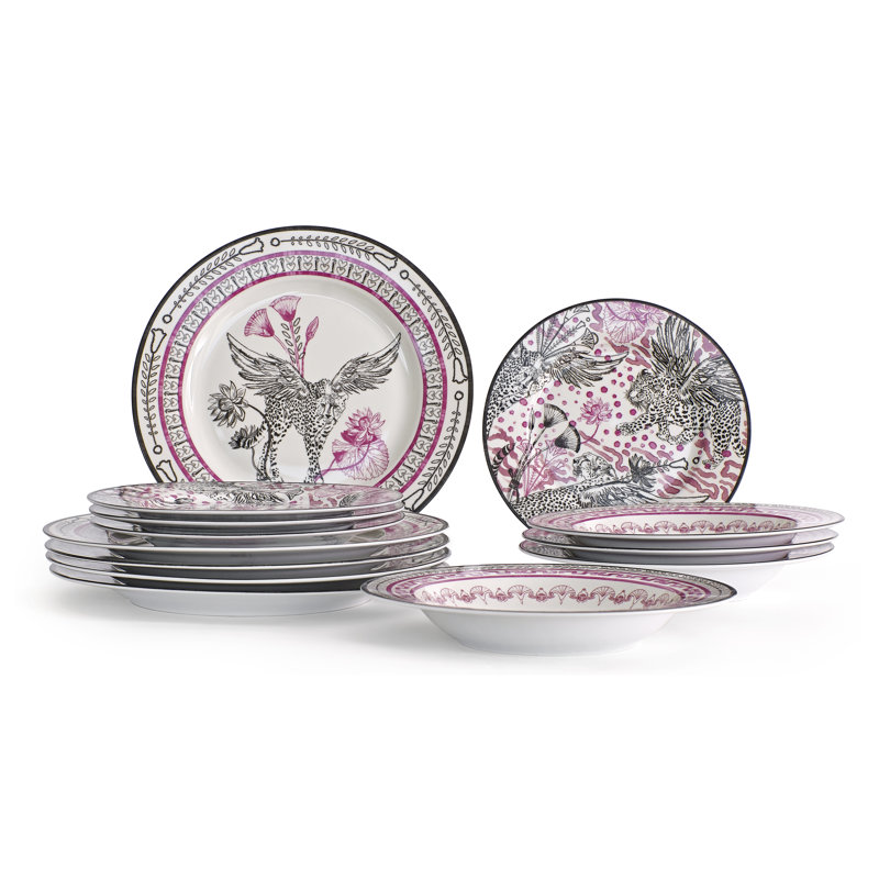 Marchesa Serengeti 12-Piece Dinnerware Set Porcelain