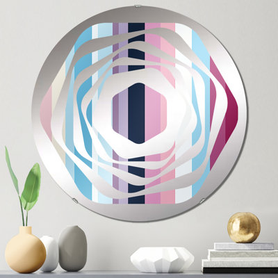 Vibrant Purple Striped Harmony Pattern - Amorphe Decorative Mirror