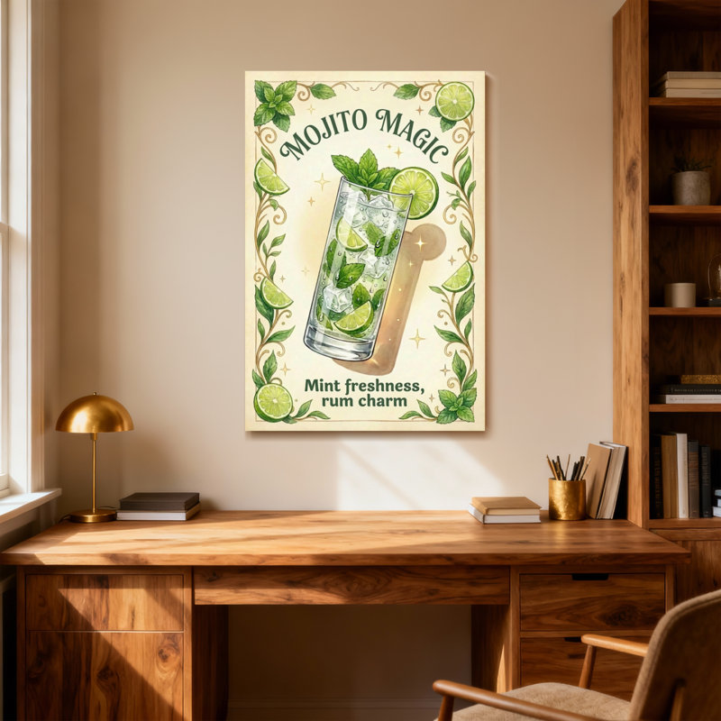 Fashion Fashion Mojito, charme menthe, fraîcheur et rhum, H 30 po x l 20 po