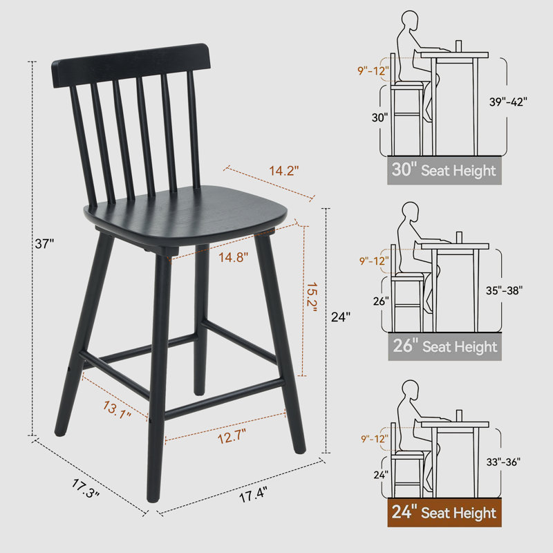 Solid Wood Counter Stool Bar Stool
