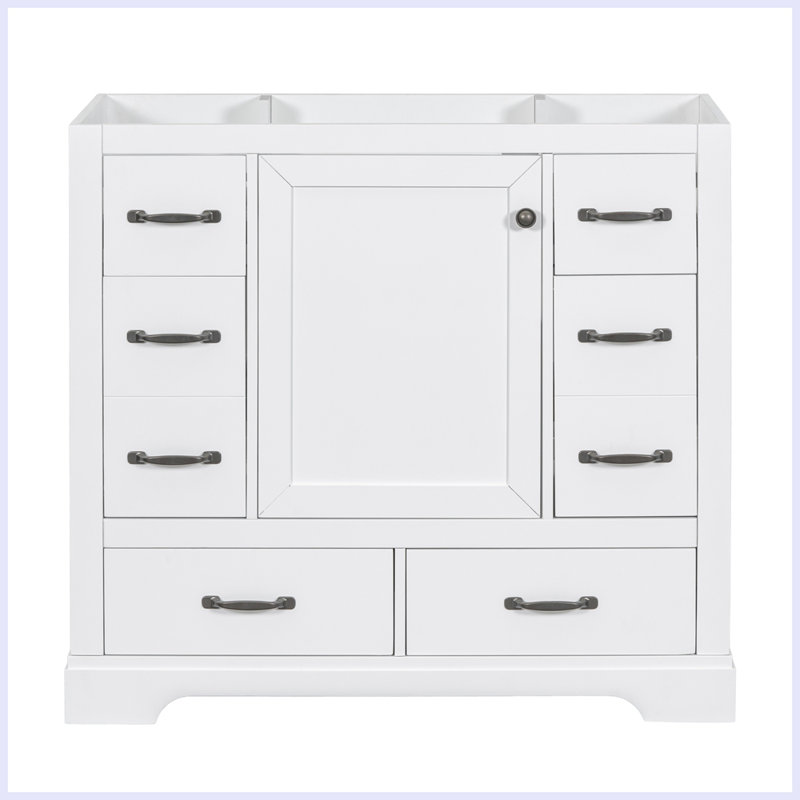 Meuble-lavabo moderne avec tiroir multifonctionnel, Blanc