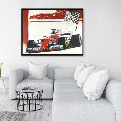 Motorsport Car Scenic Framed Canvas - Home Decor Art