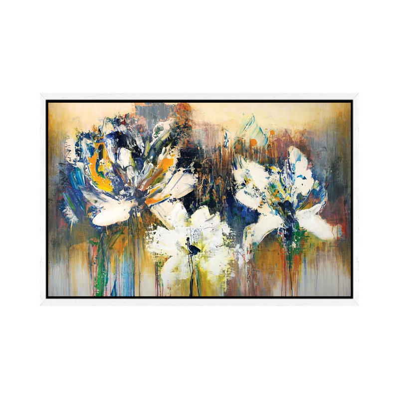 Tiger Lilies by Jude Remedios - Painting on Canvas, 66.04cm H x 101.6cm W x 3.81cm D, White Framed