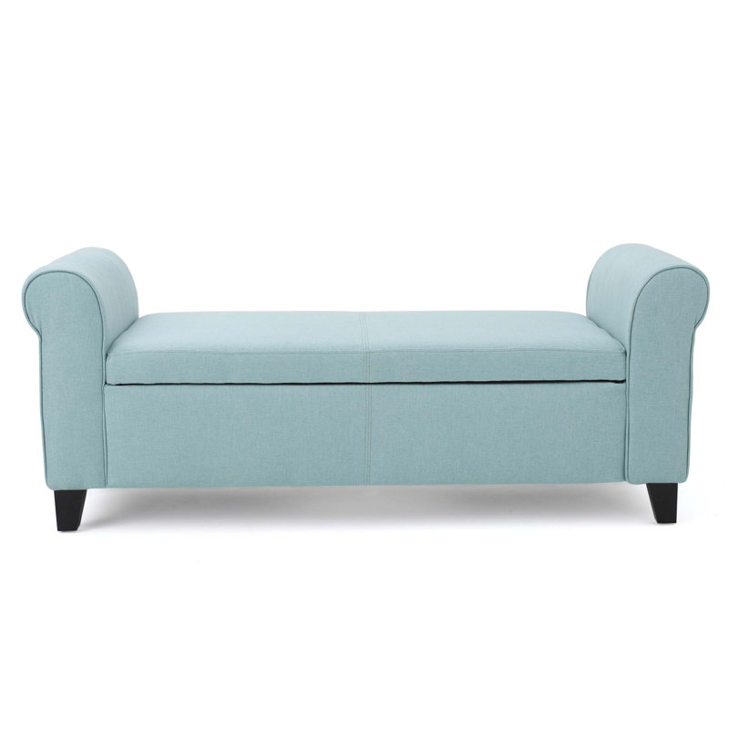 Banc de rangement rembourré Aisyah, Polyester Light Blue