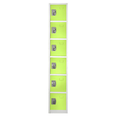 Casier à clé en acier à 6 portes de 72 po x 12 po x 12 po à 6 niveaux - rangement pour les employés et les étudiants dans les écoles, la salle de sport et le lieu de travail - comprend les crochets, la ventilation et le porte-carte - Assemblage facile