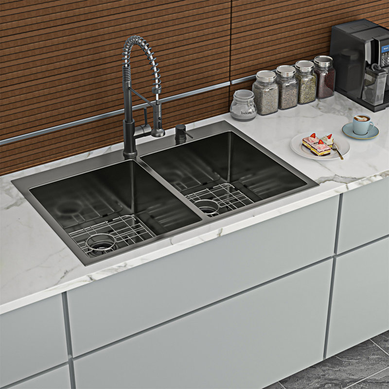 Drop In Double Bowl Kitchen Sink