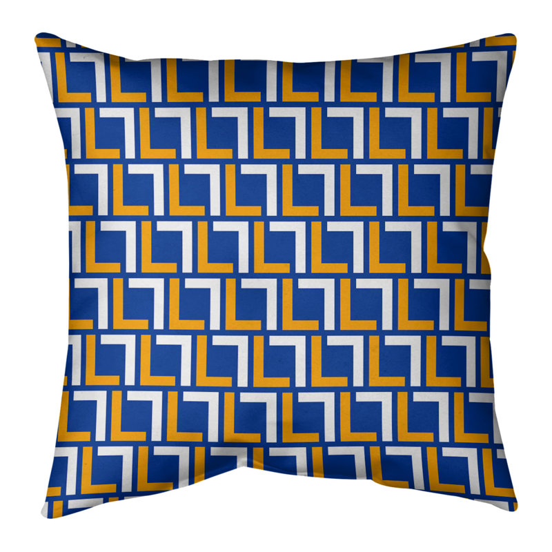 Housse de coussin LA Football, Mauve / jaune, Simili daim, 16 po x 16 po
