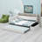 Upholstered Daybed with Storage Footstool, Shelves, Trundle, USB Charging & LED Light-1625701909