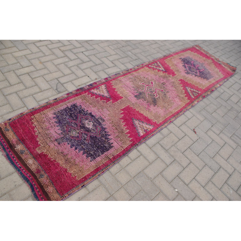 Tapis de couloir vintage rose Herki en rose pour le bureau ou la cuisine - Article 7894