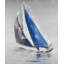 Voilier gris et bleu | Reproduction encadrée de chambre à coucher bord de mer