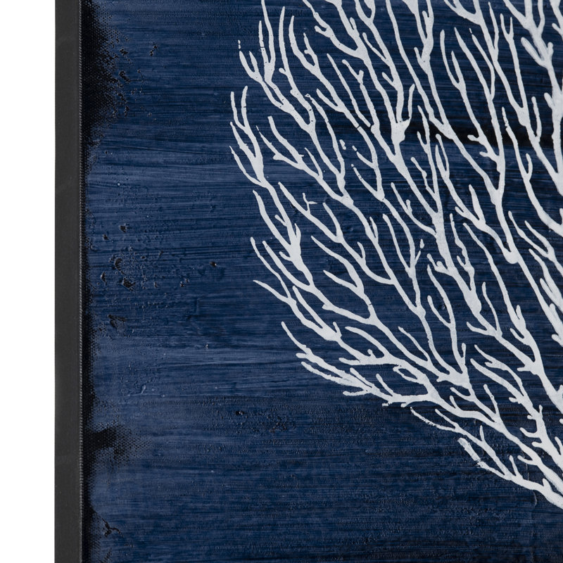 Four Corals 4-Piece Coastal Framed Canvas Set