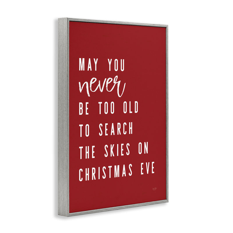 Search The Skies on Christmas Eve Framed Giclee, design by Lux + Me Designs, Farmhouse Grey Framed Giclee, 18" H x 12" W