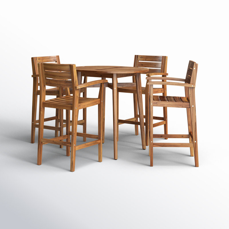 Ensemble repas extérieur pour 4 personnes Carlleen, Teck