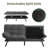 Futon Sofa Bed With Foam & Removable Armrests - 2-4 Seater-966240195