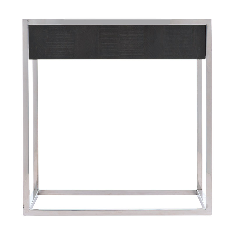 Loft Urban Transitional Black Wood & Metal Rectangular End Table