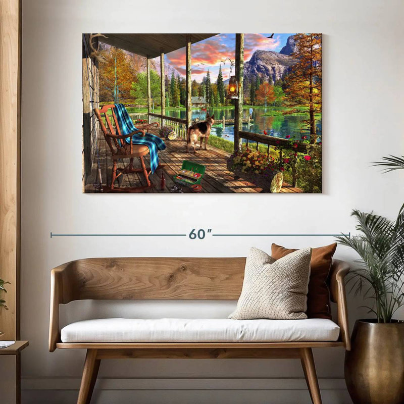 Mountain Cabin Home, H 32 po x l 48 po