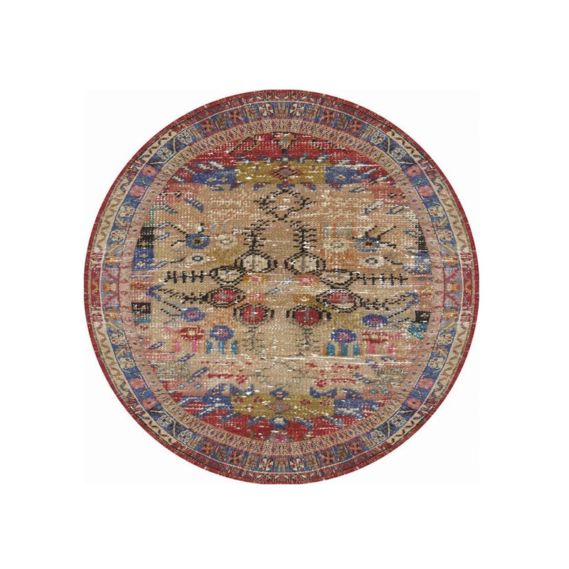 Tapis rond de qualité supérieure (90,6 pouces), 100% polyester, 1850 g / m² | Poils de 4 mm de hauteur, dessous en polyester recyclé | Lavable à la machine à 30 ° C, idéal pour le salon et la chambre à coucher, conception douce et durable