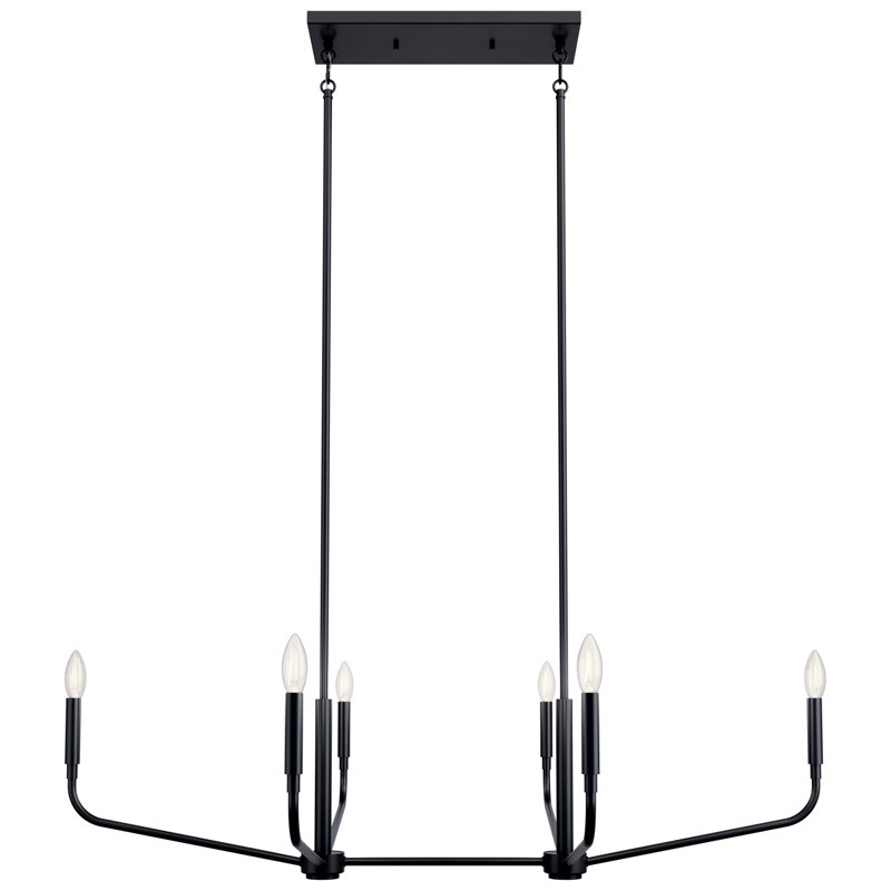  Lustre à 6 lumières, Noir satiné
