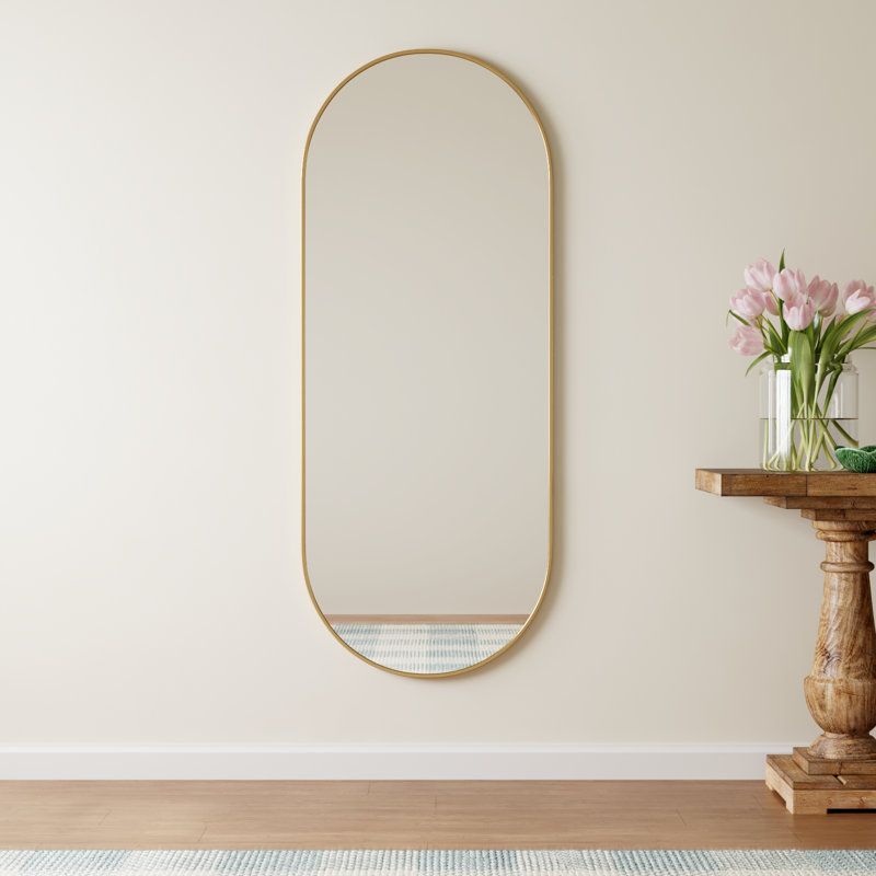 Elington Metal Oval Mirror, 60"  x 24" , Brass