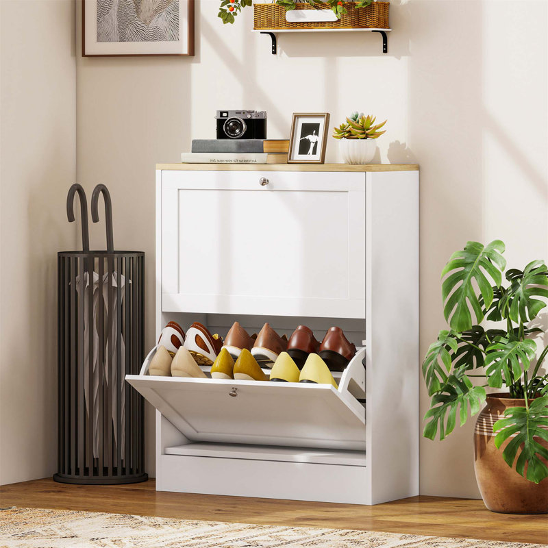 12 Pair Flip Down Shoe Storage