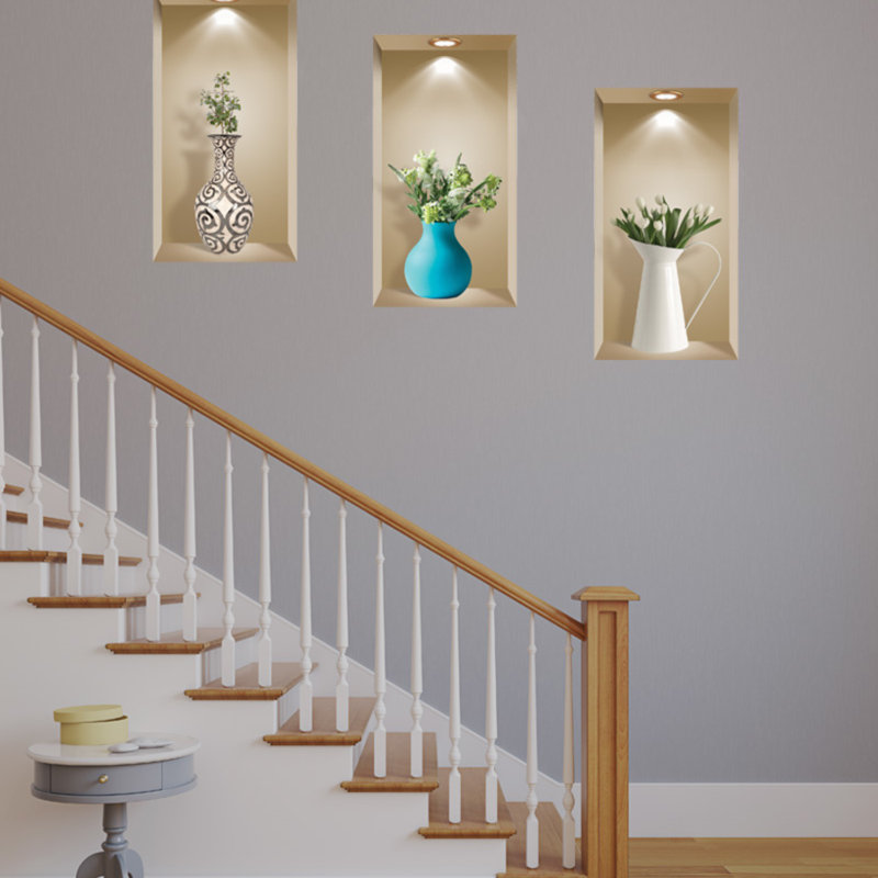 Peel and Stick Niche Wall Decals, Set of 3, 24" H x 12" W