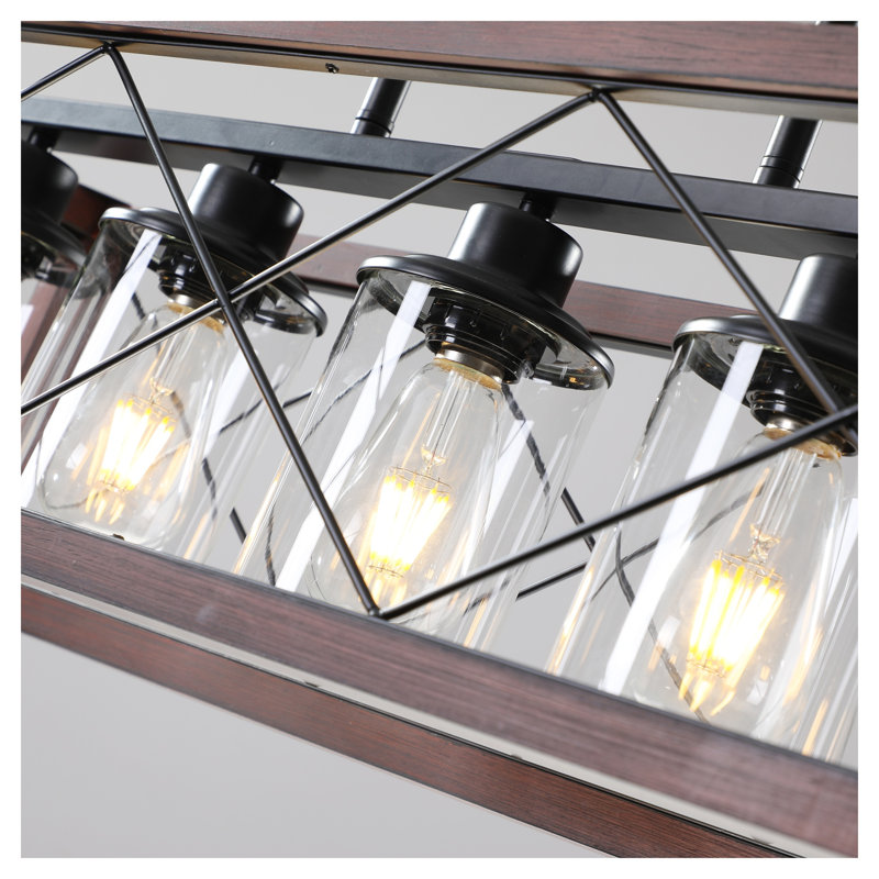 Luminaire suspendu 32 '' Farmhouse, Noir mat / naturel