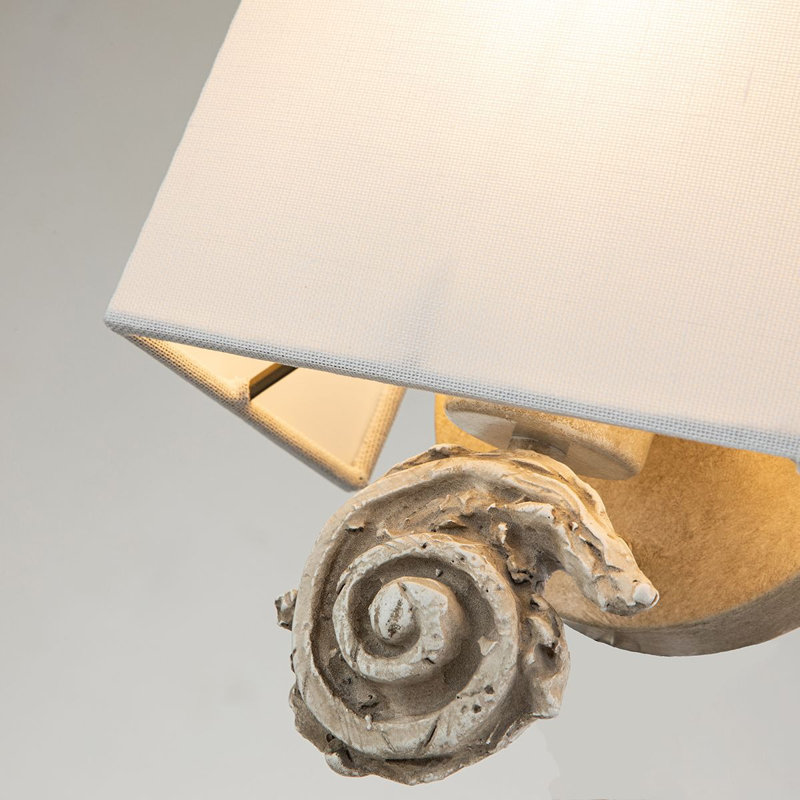 Swirl Small Armed Sconce, Bone White