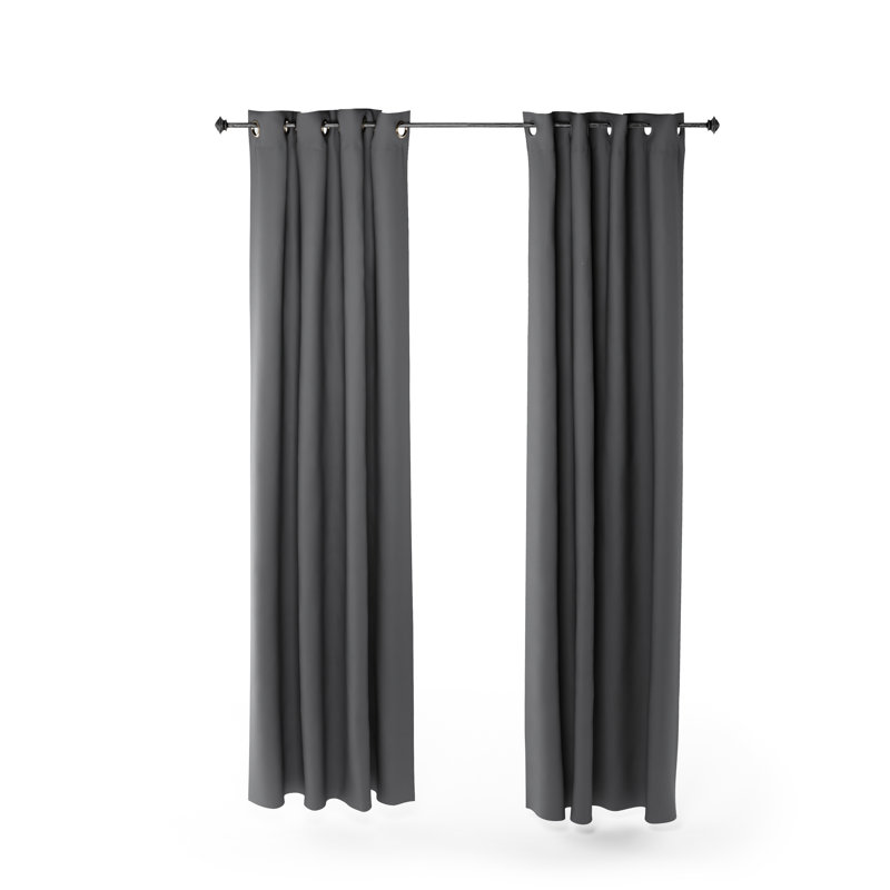 Mileti Blackout Sliding Panel Pair, Dark Gray, 52" W x 84" L