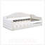 Lit de jour simple rembourré capitonné avec couchette, canapé-lit en velours avec USB, ports de charge de type C, aucun sommier nécessaire-177429607