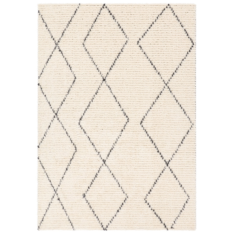 Tapis blanc tribal Label J Tamry, Rectangle de 5 pi x 8 pi