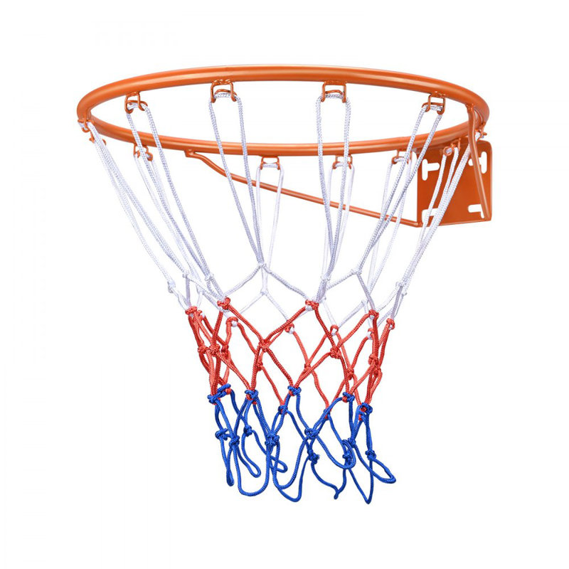 Jante de basket-ball, panier de basketball mural pour porte, panier de remplacement robuste pour filet de basketball Q235 avec filet, panier de basketball suspendu d'intérieur et d'extérieur standard de 18 po pour enfants adultes