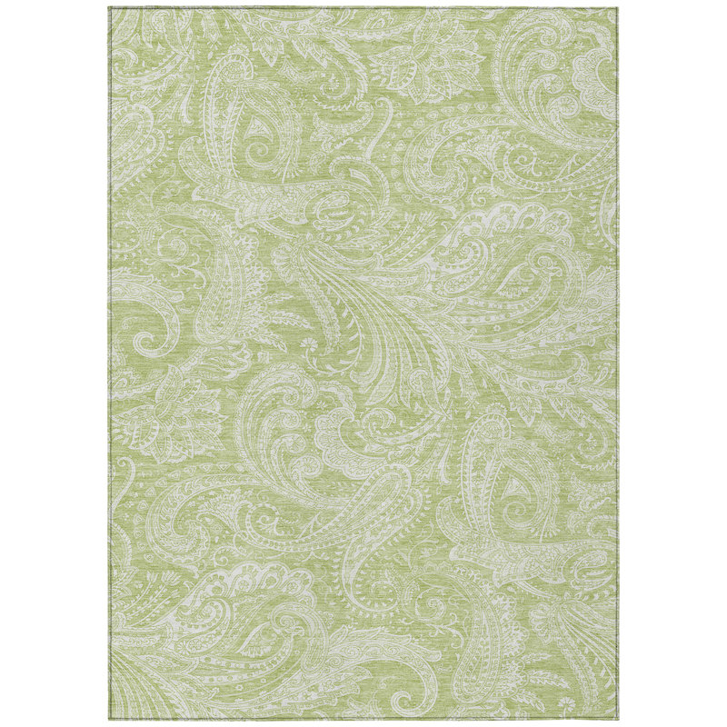 Nayelin Washable Paisley Indoor / Outdoor Rug, Rectangle 5' x 7'6"