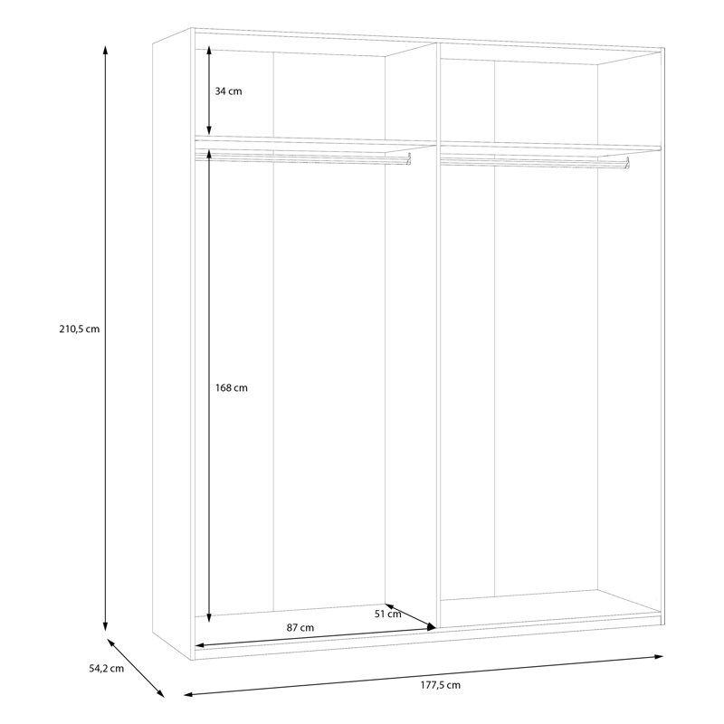 Sugata Manufactured Wood Wardrobe, Mauvella oak