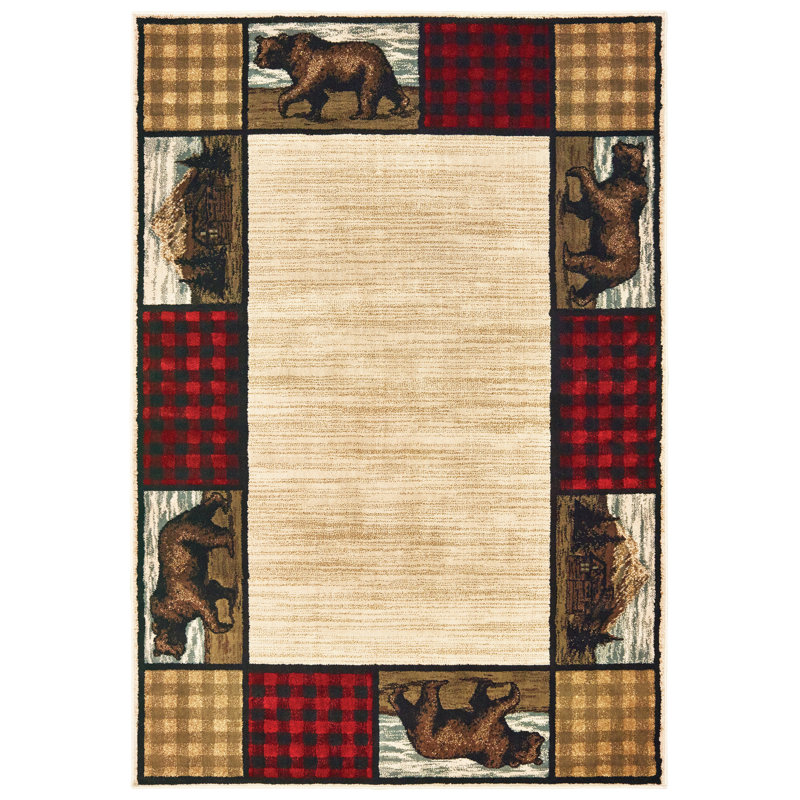 Tisbury rouge / beige, Rectangle 7 pi 10 po x 10 pi