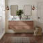   Ensemble de meuble-lavabo mural ovale double avec comptoir en marbre blanc de Carrare de 61 po Ensuko-1188526884-1188526883