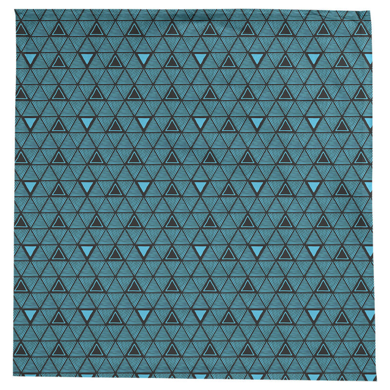 Nappe triangles dessinés à la main classiques, Bleu sarcelle clair / noir
