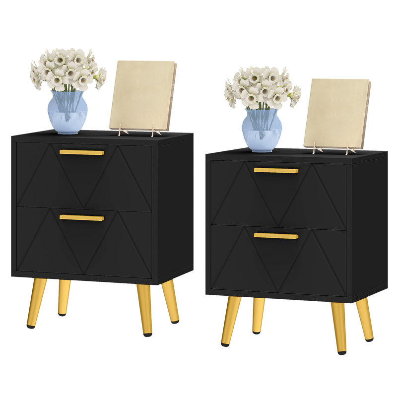 40cm W Bedside Table, Black