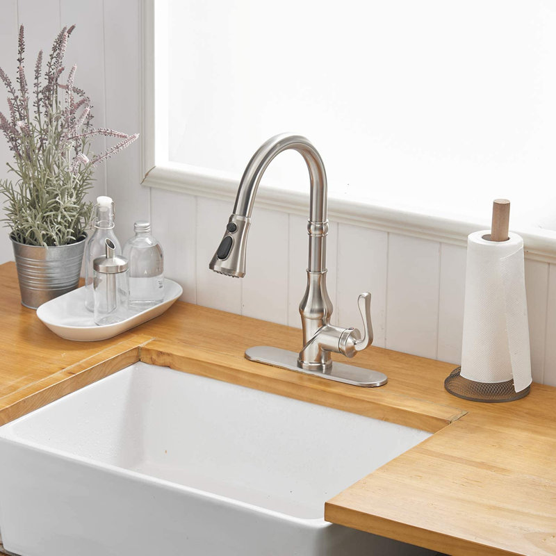 VIBRANTBATH Kitchen Faucet, Brushed Nickel, 2 GPM