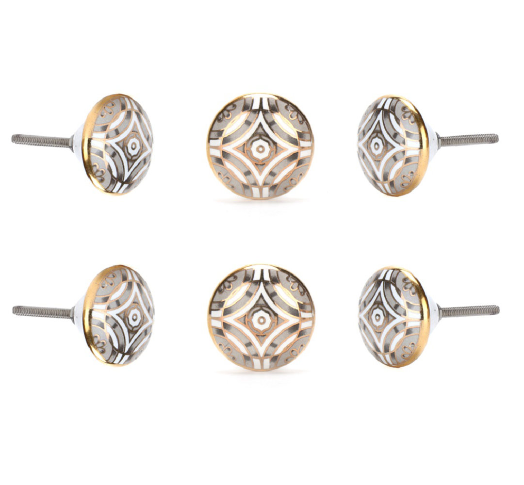 Oversized Aster 1.75'' Diameter Mushroom Knob Multipack (Set of 6) Perilla Home 