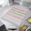 Tapis rayé en polyester fabriqué à la machine en rose / vert / brun-469631583
