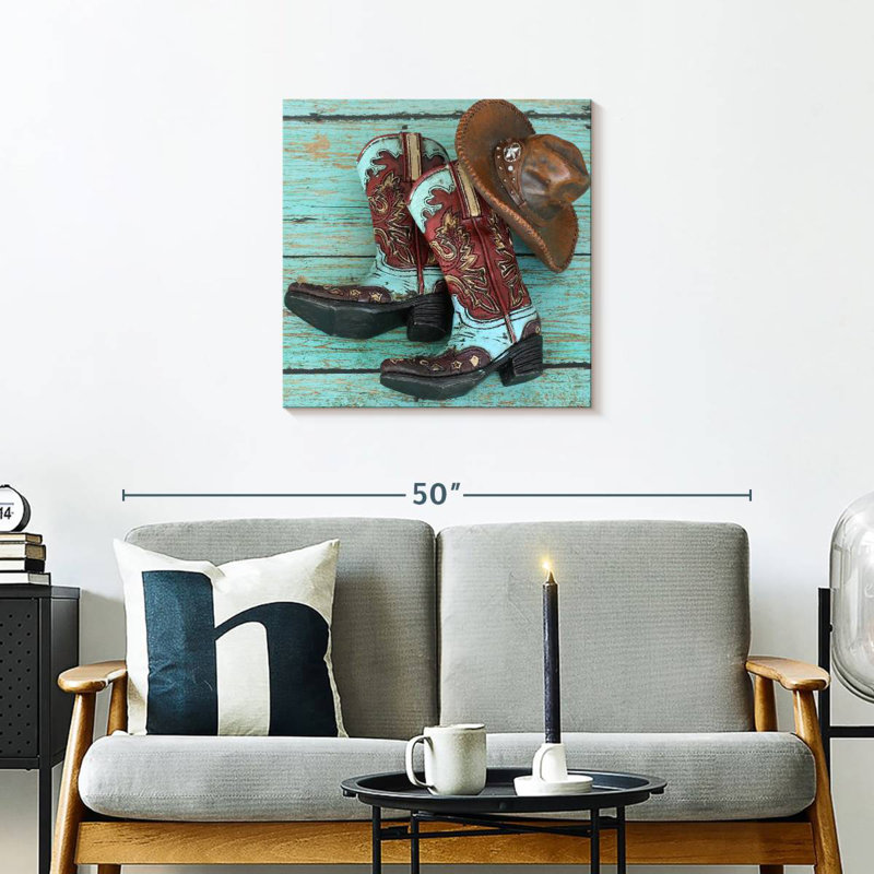 Cowboy Hat And Boots, 24" H x 24" W