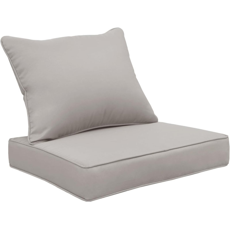 24x24 Inch Water-Resistant and Fade-Resistant Outdoor Back Pillows with Zipper for Patio Furniture, Dining Chairs and Sectional Sofas