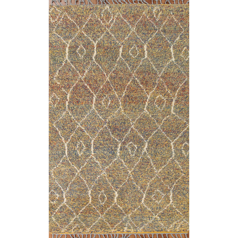 Tapis doré en laine 5 pi 0 po x 8 pi New Age