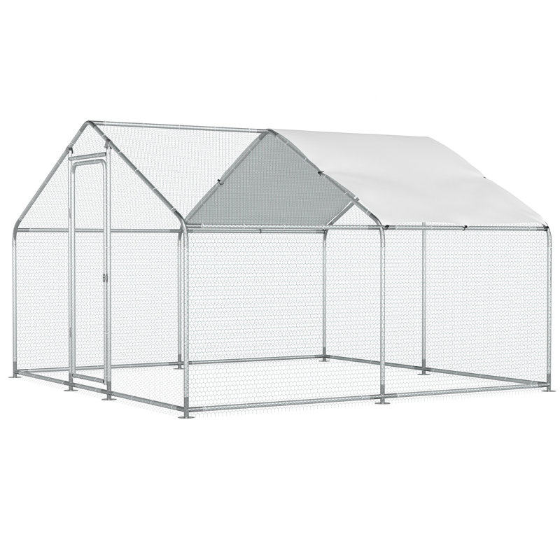 Poulailler avec grillage métallique 96,8 pi² Daijuan, H 77,52 po x l 118,08 po x P 118,08 po