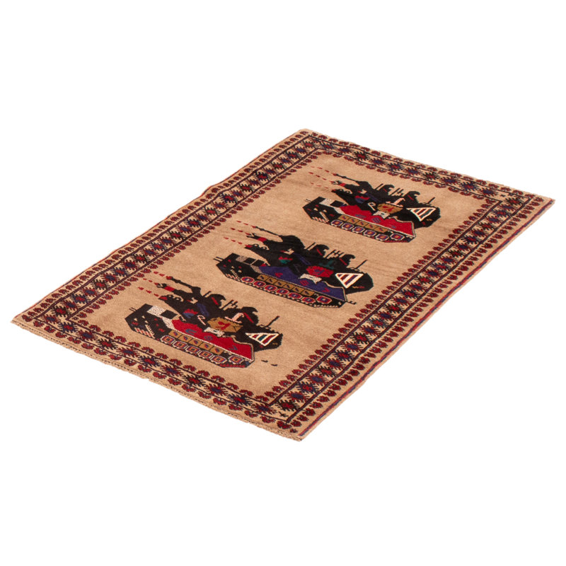 Tapis brun clair Largeros War 3 pi 0 po x 4 pi 9 po