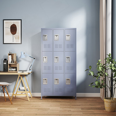 Casiers en métal à 9 portes de 72 pouces avec serrure pour un rangement polyvalent, durable et sécuritaire pour divers environnements