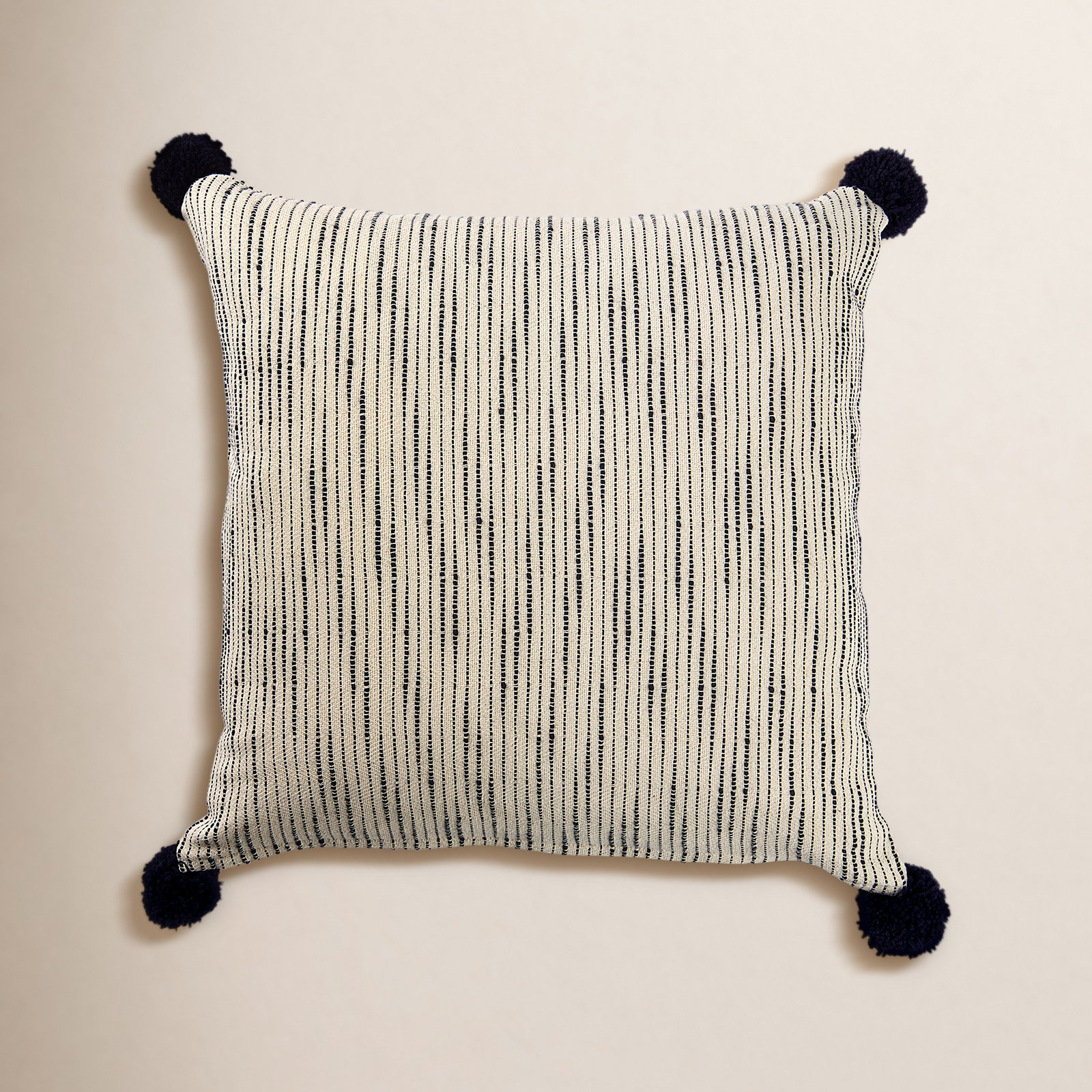 Smith Pom-poms Cotton Pillow Cover, 20" x 20"