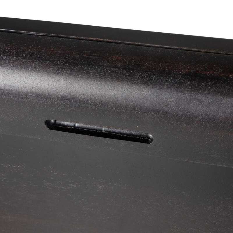 LORIK Solid Wood Writing Desk, Black