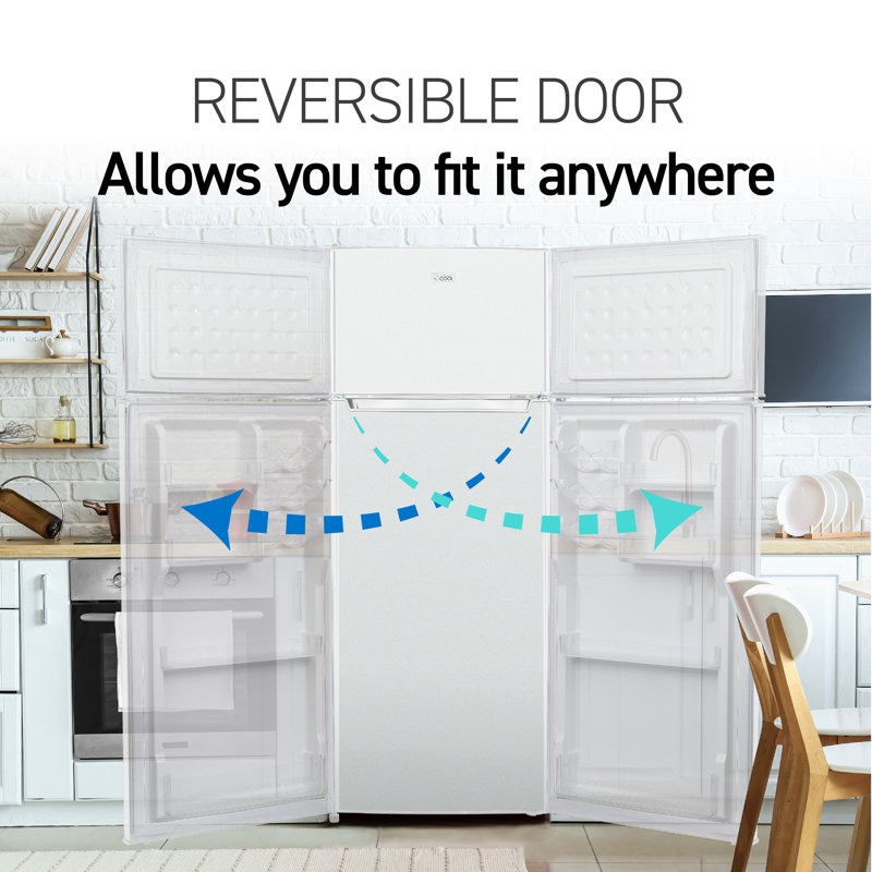 Compact White Smart Top-Freezer Refrigerator with Glass Shelves